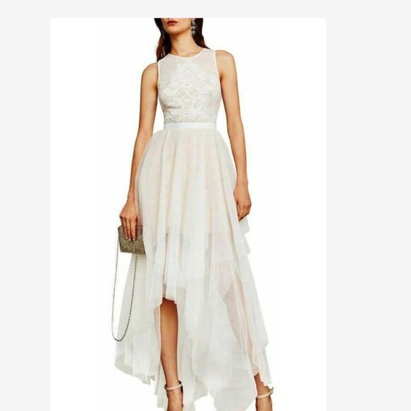 NEW WITH‎ TAGS BCBG MAXAZRIA FORMAL RIESE TULLE APPLIQUÉ MAXI